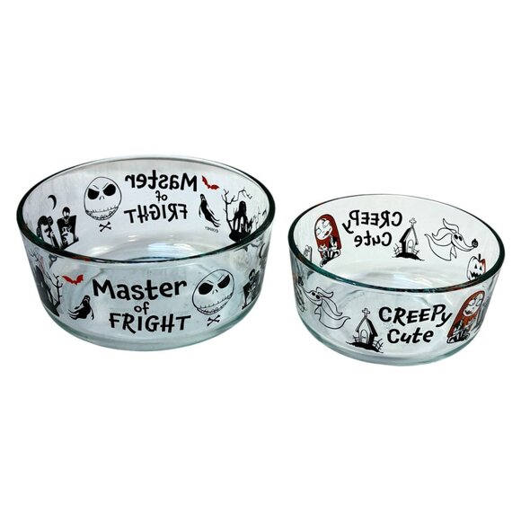 Pyrex Halloween Bowls Lot 2 Master of Fright Creepy Cute Nightmare Before Xmas - Picture 3 of 12